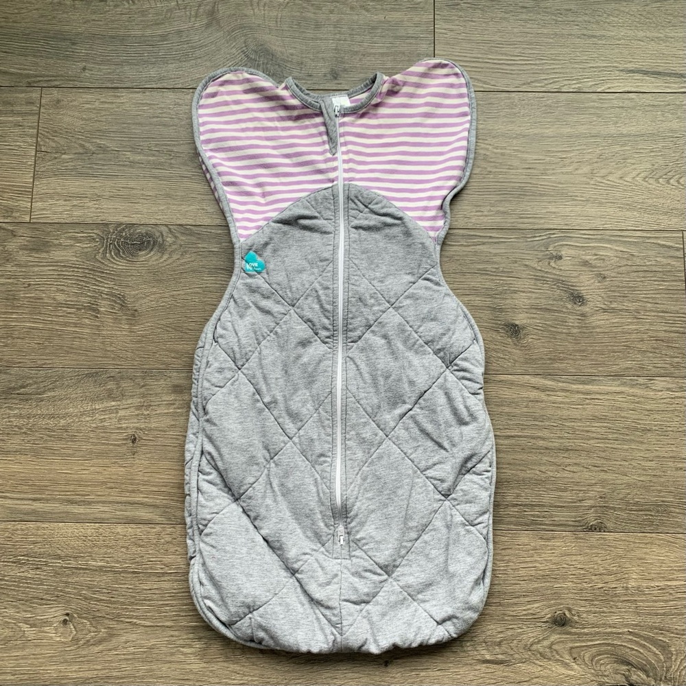 Cozy Gray and Pink Baby Sleep Sack